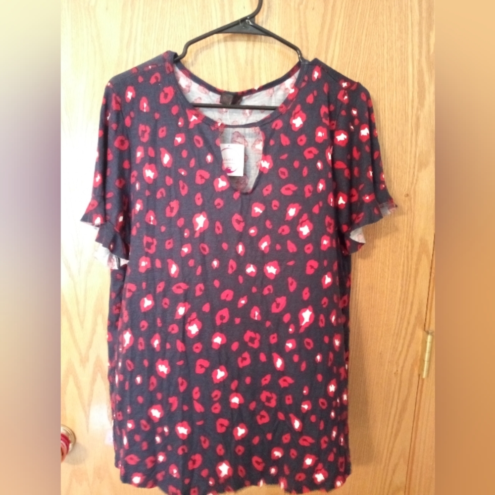 Cheetah Print blouse sz L